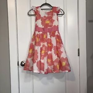 Gymboree Girls Party Dress Size 10 Pink Floral Party Easter 100% Cotton - Picture 1 of 5
