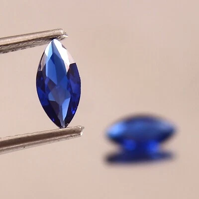 Par de piedras preciosas sueltas de espinela azul ceilán natural AAA 8x4 mm Foto 1 de 4