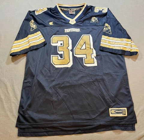 Pittsburg Panthers Jersey Adult 2XL Blue #34 Short Sleeve Pullover Mens Cover