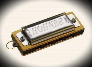 Hohner Mini Harmonica Harp #38C W/Plastic Case & Vintage New Hohner Patch! - Picture 1 of 2