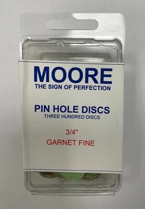 EC MOORE PIN HOLE GARNET DISCS 3/4" FINE GRIT 300/bx - Picture 1 of 2