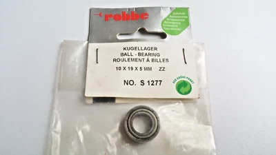 Nuevo Genuino Antiguo Stock Robbe Parte Nr S 1277 Rodamiento de Bolas Rodamiento de Bolas 10x19x5mm ZZ Foto 1 de 4