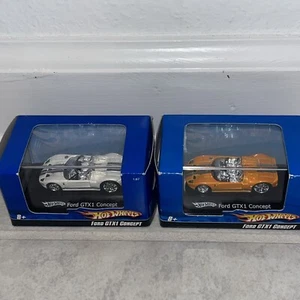 Lot Of 2 Hot Wheels 1:87 Scale Ford GTX1 Concept Orange And White - Picture 1 of 4