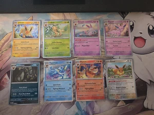 Pokemon TCG - Prismatic Evolutions EEVEELUTIONS set of 8 REV HOLO / HOLO - Picture 1 of 9