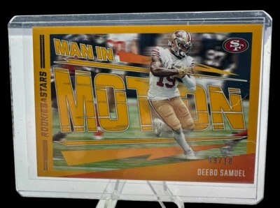 2023 Panini Rookies & Stars #MM-7 Deebo Samuel Man In Motion Gold 09/10 SF 49ers - Image 1 of 3