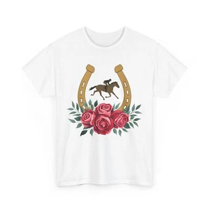 Kentucky Horse Racing T-shirt, Derby Day Horse Rider Floral Shirt - Picture 1 of 14