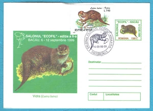 Romania 1999 Animals Fauna Otter , Special cancell , Pre-paid envelope - Picture 1 of 2