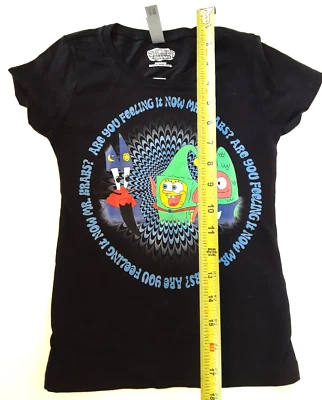 Bob Esponja Pantalones Cuadrados Niños Nickelodeon Negro Camiseta Niños Talla Pequeña Foto 1 de 4