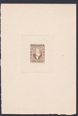 BRASIL 1000 Reis troquel grande a prueba de troqueles en marrón - avellanado en papel grueso...87797Z Foto 1 de 2