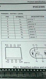 5 Stück PHC2300 Complementary MOS Transistor N-chn + P-chn SO8 (M1448) - Picture 1 of 4