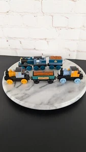 Thomas & Friends Wooden Railway Ferdinand w/Tender & Dash + Bash Engs & Log Car - Picture 1 of 9