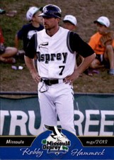 2013 Missoula Osprey Grandstand 11 Robby Hammock Manager Atlanta Georgia GA Card