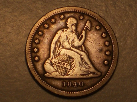 1840 Seated Liberty Quarter (VF, With Drapery, & Attractive) Cover