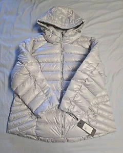 Guess Puffer Jacket/Coat Silver/Grey With Hood Women's Size 1X / 1E / 1T New NWT - Picture 1 of 16
