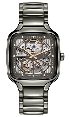 Reloj para hombre Rado True Square automático corazón abierto esfera gris titanio R27083712 Foto 1 de 4