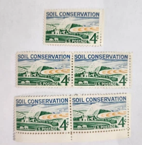 USA Postage Stamp 4¢ Soil Conservation Farmland 1959 Unused - Picture 1 of 2