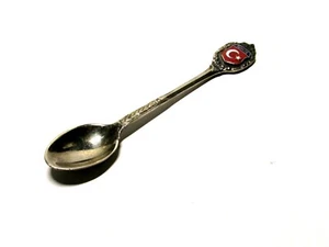 Vtg Collectible Souvenir Spoon Turkey With Turkish Emblem Silver Tone - Bild 1 von 5