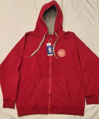 Sudadera con capucha polar roja cremallera completa Antigua Atlanta Hawks Victory XL para hombre Foto 1 de 4