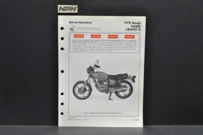 Винтаж 1978 Honda CB400 T II Hawk мотоцикл дилер установка инструкция руководство - Изображение 1 из 4