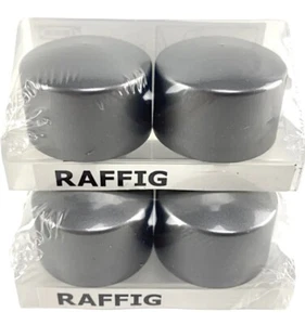 Ikea Raffig Finials 2 Pairs (4pack) Silver 002.199.37 Curtain Rod Screw End Caps - Picture 1 of 1