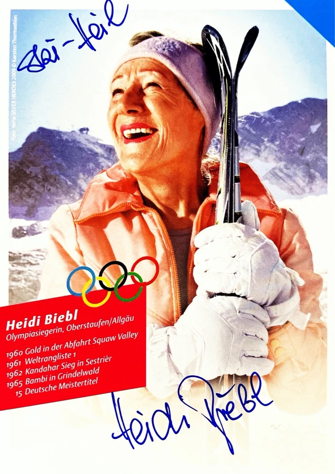 Autogramm Heidi BIEBL  Ski-alpin  Olympiagold 1960 Abfahrt (2022 verstorben) xyz - Bild 1 von 1