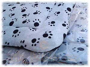 Quilted Dog Pillow bedding Bed Padded Grey & Black Paw Print Sizes S M L XL XXL
