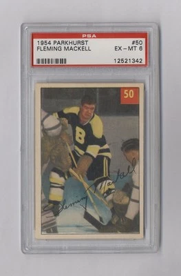 FLEMING MACKELL 1954 PARKHURST #50 PSA 6 EX-MT BOSTON BRUINS - Image 1 of 2