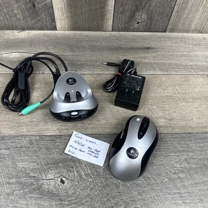 Logitech MX700 Wireless Optical Gaming Mouse M/N M-RY81 Charging Base + Adapter - Picture 1 of 8