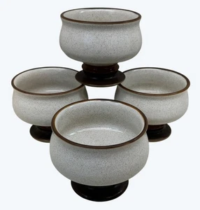4 Denby Langley Steinzeug rot Rost Töpferscheibe handbemalt Sherbets - Bild 1 von 10