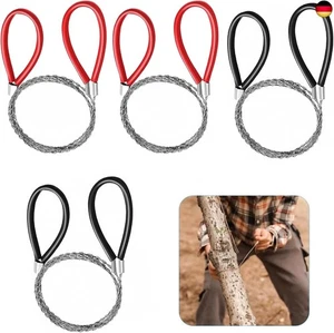 4 Stück Seilsäge, Edelstahl Drahtsäge, Taschensäge,Handkettensäge, Schnursäge mi - Bild 1 von 7