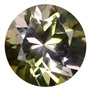 Pierre précieuse tourmaline jaune Mozambique 0,54 ct excellente coupe ronde (5 x 5 mm) - Photo 1/1