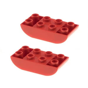 2x Lego Duplo Roof Tile 2x4 Red Inverted Brick Double Curved 4651503 98224 - Picture 1 of 1
