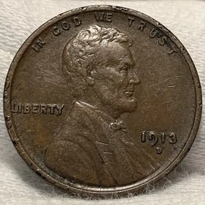 1913-D Lincoln Wheat Cent Penny ~ schönes frühes Datum (X683) - Bild 1 von 2