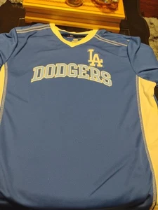 MLB TX3 Cool LA Baseball Men Blue/White Short Sleeve XL - Picture 1 of 11