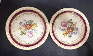 Juegos de 2 platos de ensalada/almuerzo vintage Steubennville EE. UU. 8" con adornos dorados florales - Imagen 1 de 12