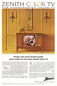 1964 Zenith Color TV: Valencia Vintage Print Ad - Picture 1 of 1