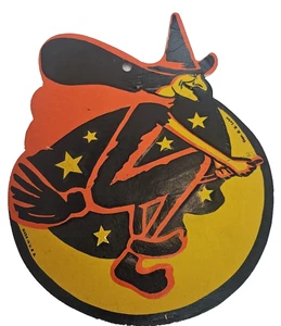 Decorazione di carta strega Halloween vintage 8,5 pollici - Foto 1 di 8