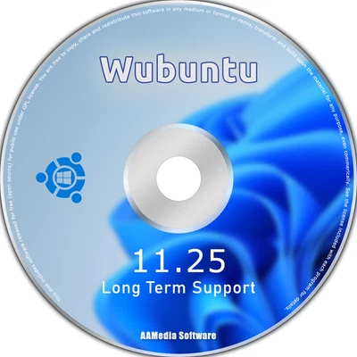 Wubuntu Linux 11.25 64bit Live Bootable Installation DVD Linux Operating System - Image 1 of 2
