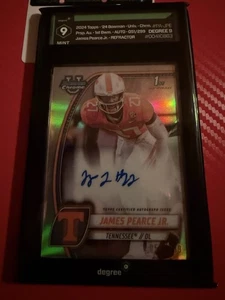 2024 Bowman University Chrome James Pearce Jr 1st Refractor AUTO 51/299 GRAD 9 - Bild 1 von 2