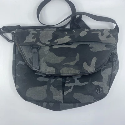 Lululemon All Night Festival Bag Camo Black & Gray Crossbody Purse Adjustable - Image 1 of 4