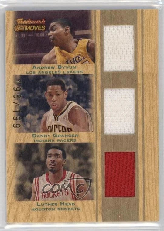 2007 Trademark Moves Triple Relics /199 Andrew Bynum Danny Granger Luther Head - Image 1 of 2