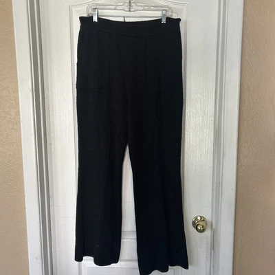 Pantalones de salón Athleta para mujer grandes negros Felicity acogedores tejidos acanalados Foto 1 de 4