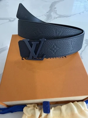 Louis Vuitton LV Taurillon 40mm Cinturón Reversible Hombre 95/38 Azul ¡Nuevo! Foto 1 de 4