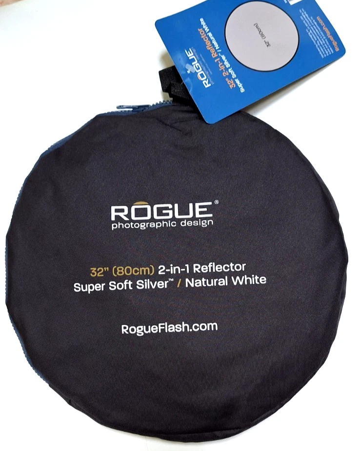 Rogue 2-in-1 Collapsible Reflector - Super Soft Silver / Natural White 32” NEW - Image 1 of 4