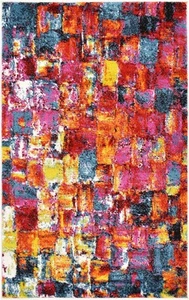 Lyon Collection Bright Modern Abstract Area Rug, 3 ft 3 in x 5 ft 3 in, Multi... - Picture 1 of 8