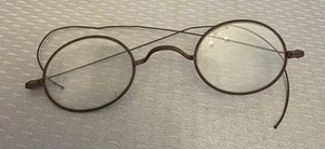 Monturas de gafas con borde de alambre de acero antiguo 19C primitivas abuela ovaladas - Imagen 1 de 11