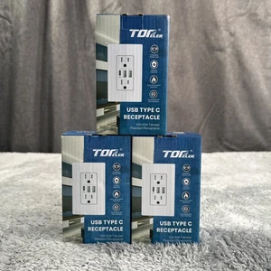 3 TOPELER USB C Steckdose 15A manipulationssichere Buchse mit 3 USB Port 6,0A - Bild 1 von 14