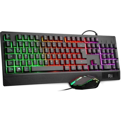 Gaming Tastatur Maus Set RGB USB  QWERTZ DE-Layout PC Gamer - Bild 1 von 2
