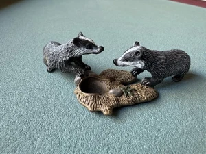 Schleich Badger Cubs Figure 2010 Wildlife Babies 14651 Retired Rare Figurine Toy - Picture 1 of 8