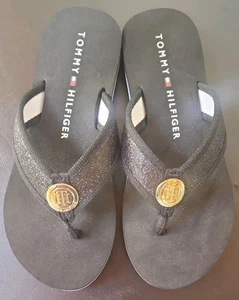 Nuevas chanclas negras Tommy Hilfiger para mujer talla 6 T19 - Imagen 1 de 6